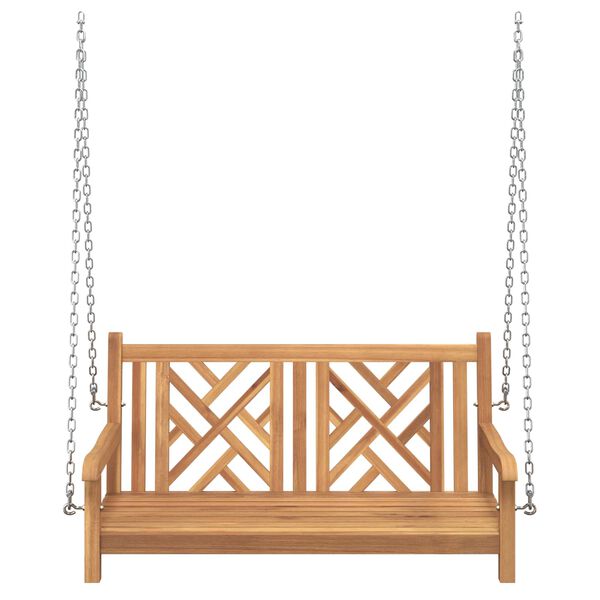 vidaXL Swing Bench Brown 44.88 x 23.62 x 25.20 in Solid Teak Wood