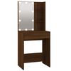 vidaXL LED Dressing Table With Cabinet Brown Oak Engineered Wood