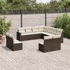 vidaXL Garden Sofa Set Brown, Cream White