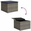 vidaXL Garden Stool Grey 21.65 x 21.65 x 14.57 in Poly Rattan