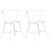 vidaXL Dining Chairs 2 pcs White Solid Rubber Wood