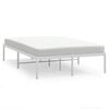vidaXL Bed Frame White Powder-Coated Steel Small Double Bed Frame