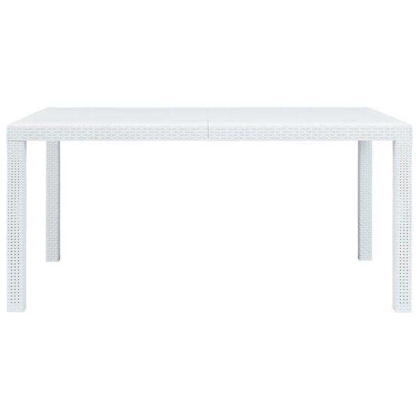 vidaXL Garden Table White Plastic 59.1x35.4x28.3 in Durable