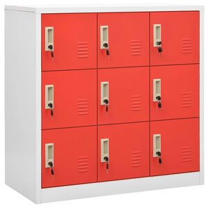 vidaXL Locker Cabinet Light grey and red Steel Medium Locker Cabinet