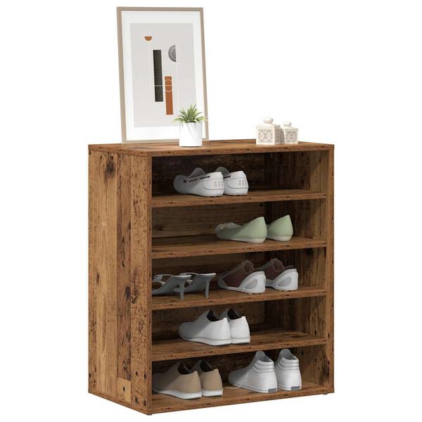 vidaXL Shoe Cabinet Old Wood Engineered Wood Medium Shoe Cabinet