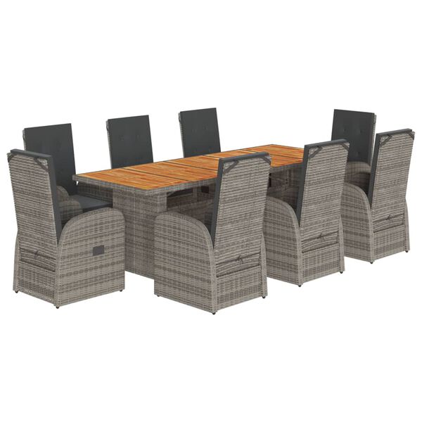 vidaXL Garden Dining Set Gray