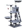 Cat Tree 48" Gray with Paw Prints Plush
