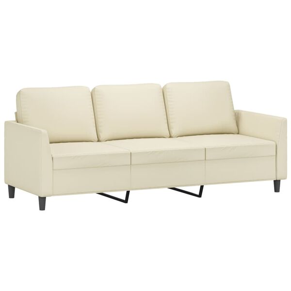 vidaXL 3-seater Sofa With Footstool Cream