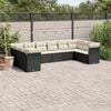 vidaXL Garden Sofa Set Black and Cream White