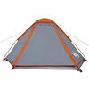 vidaXL Camping Tent Dome 4-Person Grey and Orange Waterproof
