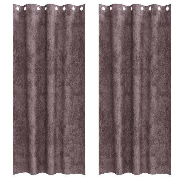 vidaXL Velvet Curtains 2 pcs Brown 102.36 x 55.12 in Velvet