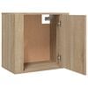 vidaXL Wall-mounted Bedside Cabinet Sonoma oak Engineered wood Medium