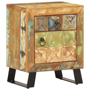 vidaXL Bedside Cabinet Mixed colors of reclaimed wood Solid reclaimed wood