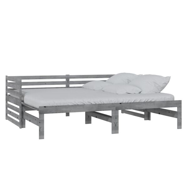vidaXL Day Bed Grey Solid Pinewood 2x