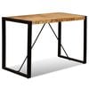vidaXL Dining Table Brown and Black Solid rough mango wood 47.2 in