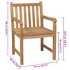 vidaXL Patio Chair Set of 6 Beige Solid teak wood Standard Durable