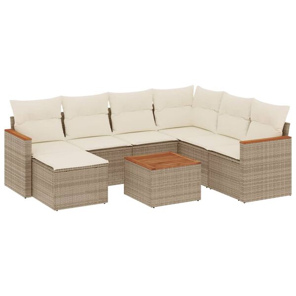 vidaXL Garden Sofa Set Beige, Cream White