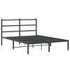 vidaXL Bed Frame Black Powder-Coated Steel 53.1 x 74.8 in Double