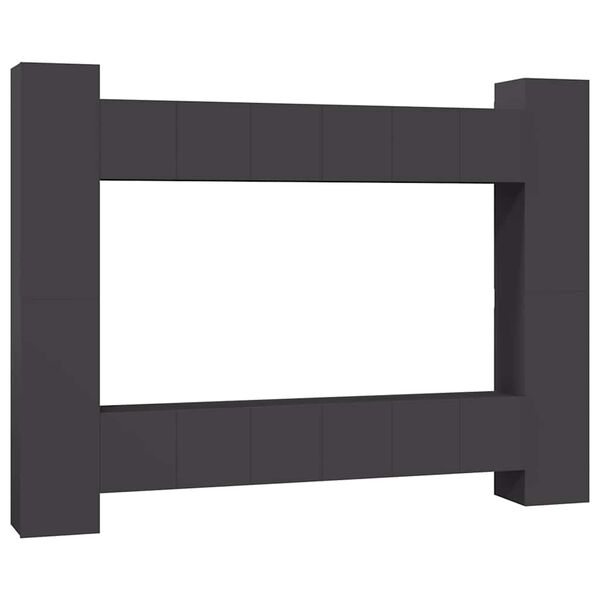 vidaXL 10 Piece TV Stand Set Gray Engineered Wood