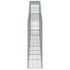 vidaXL Gabion Basket Set of 9 Silver Galvanized iron Large