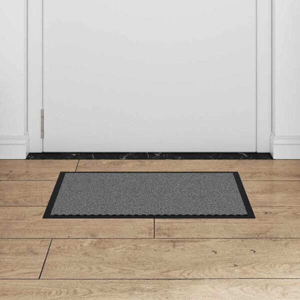 vidaXL Doormat Anthracite Polypropylene and PVC 16x24 in Doormat