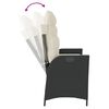 vidaXL Reclining Patio Bench with Cushions Black Poly Rattan