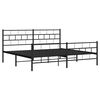vidaXL Metal Bed Frame Black Powder-Coated Steel 76 x 80 in Bed Frame
