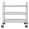 vidaXL 3-Tier Kitchen Trolley 38.0x21.7x35.4" Stainless Steel