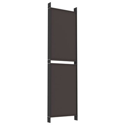 Tall, narrow freestanding panel with dark brown center panels and slim metal frame, likely a room divider segment.