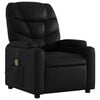 vidaXL Massage Recliner Chair Black Faux leather, metal, plywood Single