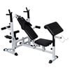 vidaXL Weight Bench with Weight Rack, Barbell and Dumbbell Set 198.4 lb