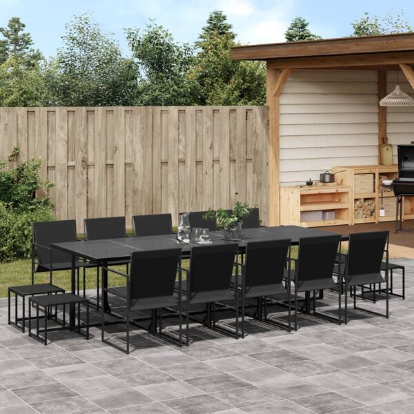 vidaXL Garden Dining Set Black