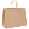 vidaXL Paper Bags 50 pcs with Handles Brown 32x17x25 cm