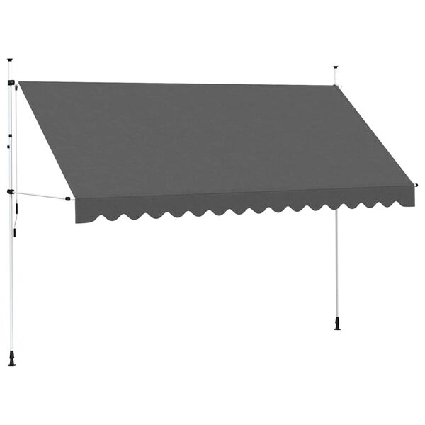 vidaXL Window Awning Anthracite Polyester with PU coating Large