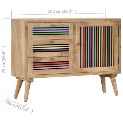 vidaXL Sideboard 39.4"x11.8"x29.5" Solid Mango Wood