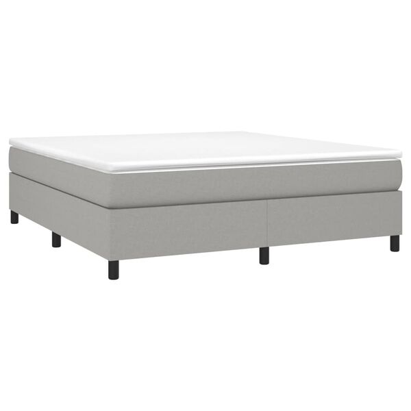 vidaXL Bed Frame Light grey 100% polyester, plywood, engineered wood