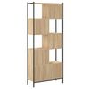 vidaXL Bookcase Sonoma Oak 28.3"x11"x67.7" Engineered Wood