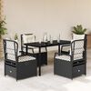 vidaXL Garden Dining Set Black and Cream White