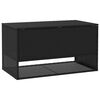 vidaXL Cushion Box Black PE Rattan, Powder-Coated Steel, Polyester