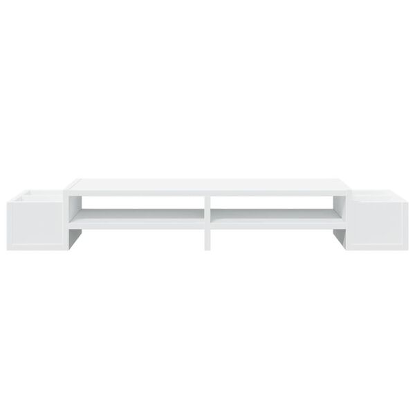 vidaXL Monitor Stand with Storage White 39.4x10.6x5.9" Engineered Wood