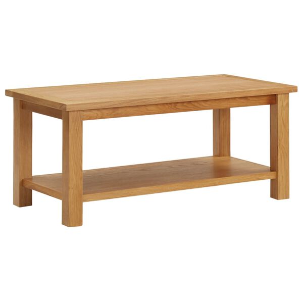 vidaXL Coffee Table Natural Oak Solid Oak Wood with MDF Oak Veneer