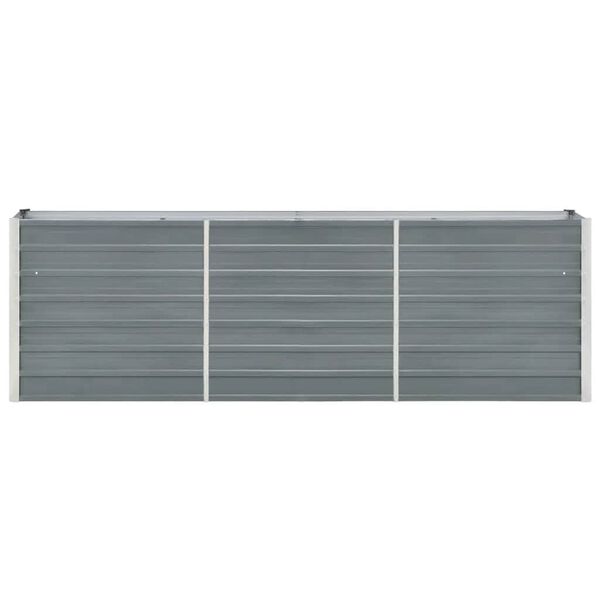 vidaXL Raised Bed Grey Galvanized Steel 94.5 x 15.7 x 30.3 in