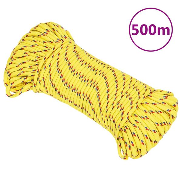 vidaXL Boat Rope Yellow 0.16 " 1640.4 ' Polypropylene