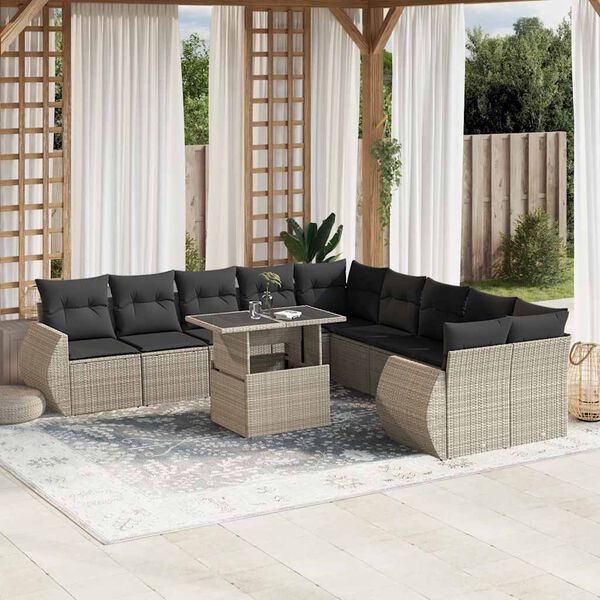 vidaXL Garden Sofa Set Light Grey