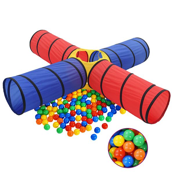vidaXL Play Tunnel Multicolor Polyester Large Foldable Play Tunnel