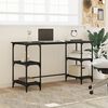 vidaXL Desk Black Engineered wood, metal Large Adjustable Feet