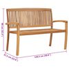 vidaXL Garden Bench Teak Solid Teak, Polyester 50.6 in wide Stackable