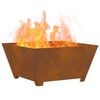 vidaXL Fire Pit Brown 31.50 x 31.50 x 15.75 in Steel