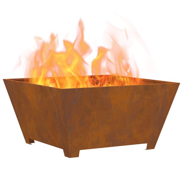 vidaXL Fire Pit Brown 31.50 x 31.50 x 15.75 in Steel
