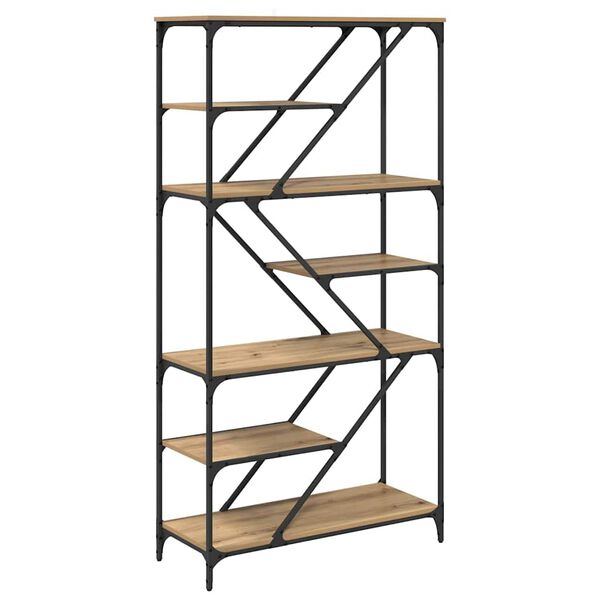 vidaXL Bookshelf Artisan Oak 35.83 x 14.17 x 69.29 in Engineered Wood